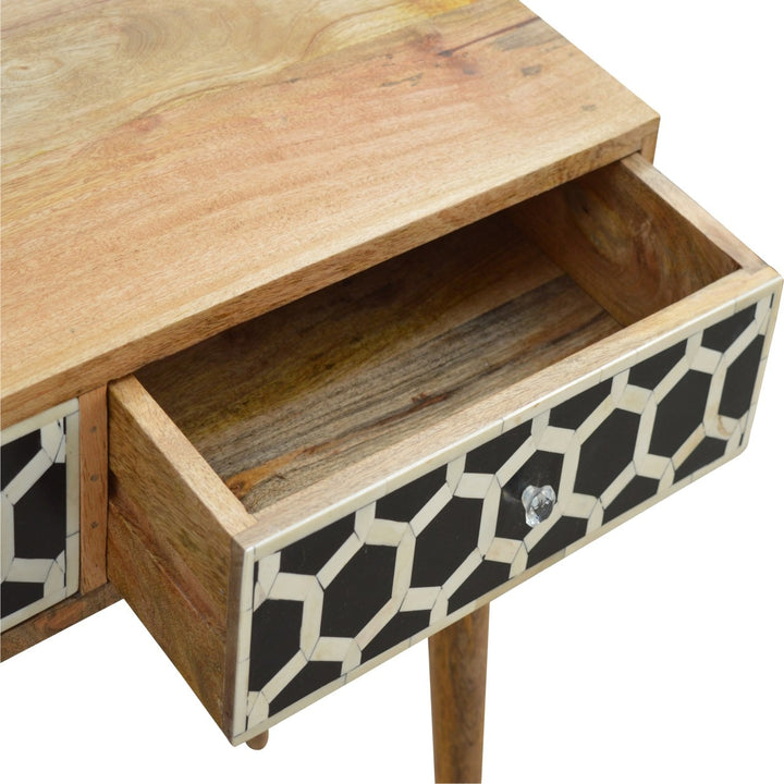 Artisan Furniture Bone Inlay Console Table - Handmade 100% Solid Mango Wood SKU IN319 Tables Artisan Furniture   