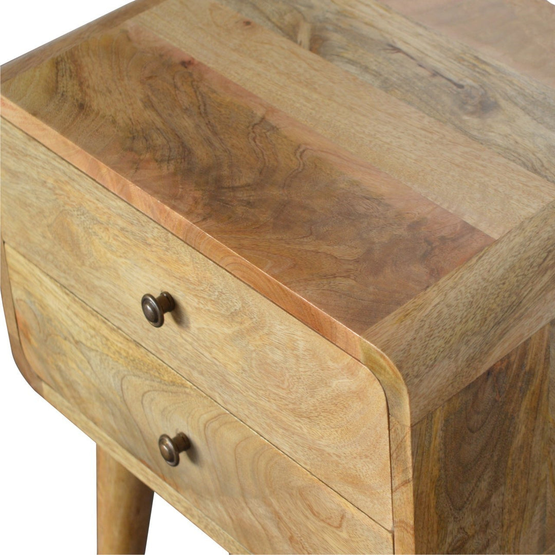 Curved Oak-ish Bedside Tables Artisan Furniture   