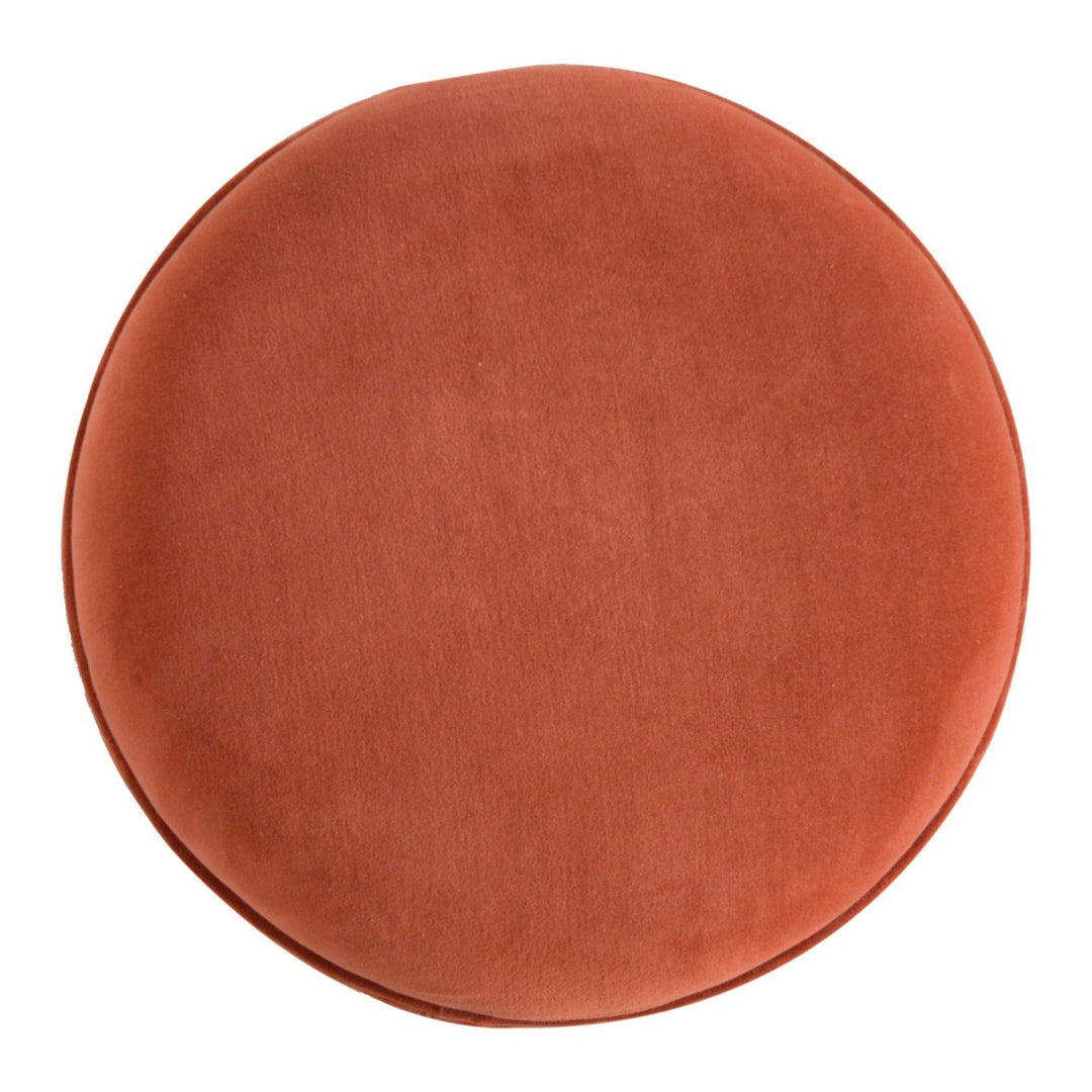 Artisan Furniture Brick Red Velvet Nordic Style Footstool - 100% Solid Mango Wood Ottoman | SKU IN820 Step Stools Artisan Furniture   